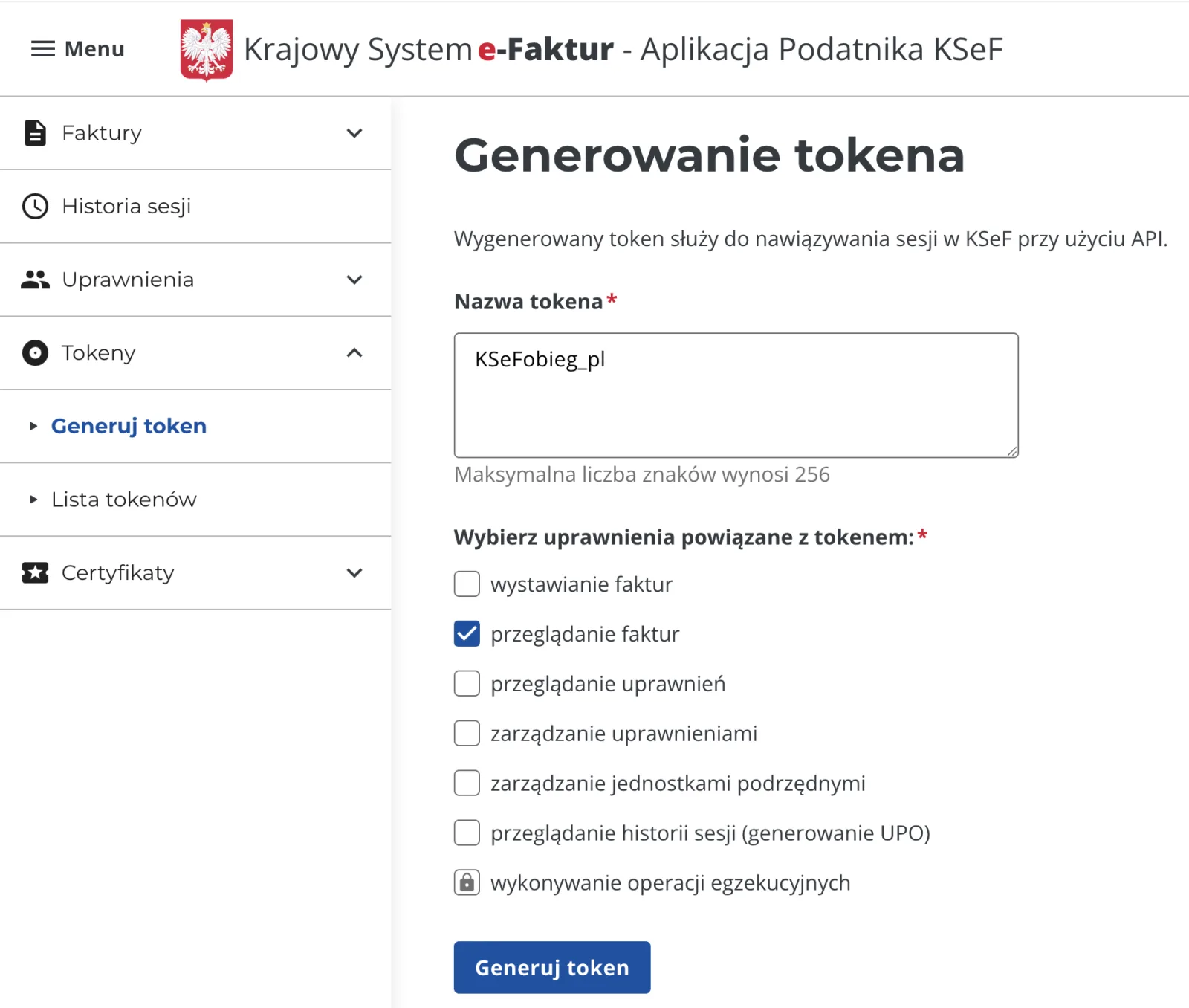 Nadawanie uprawnień i generowanie tokenu w portalu KSeF